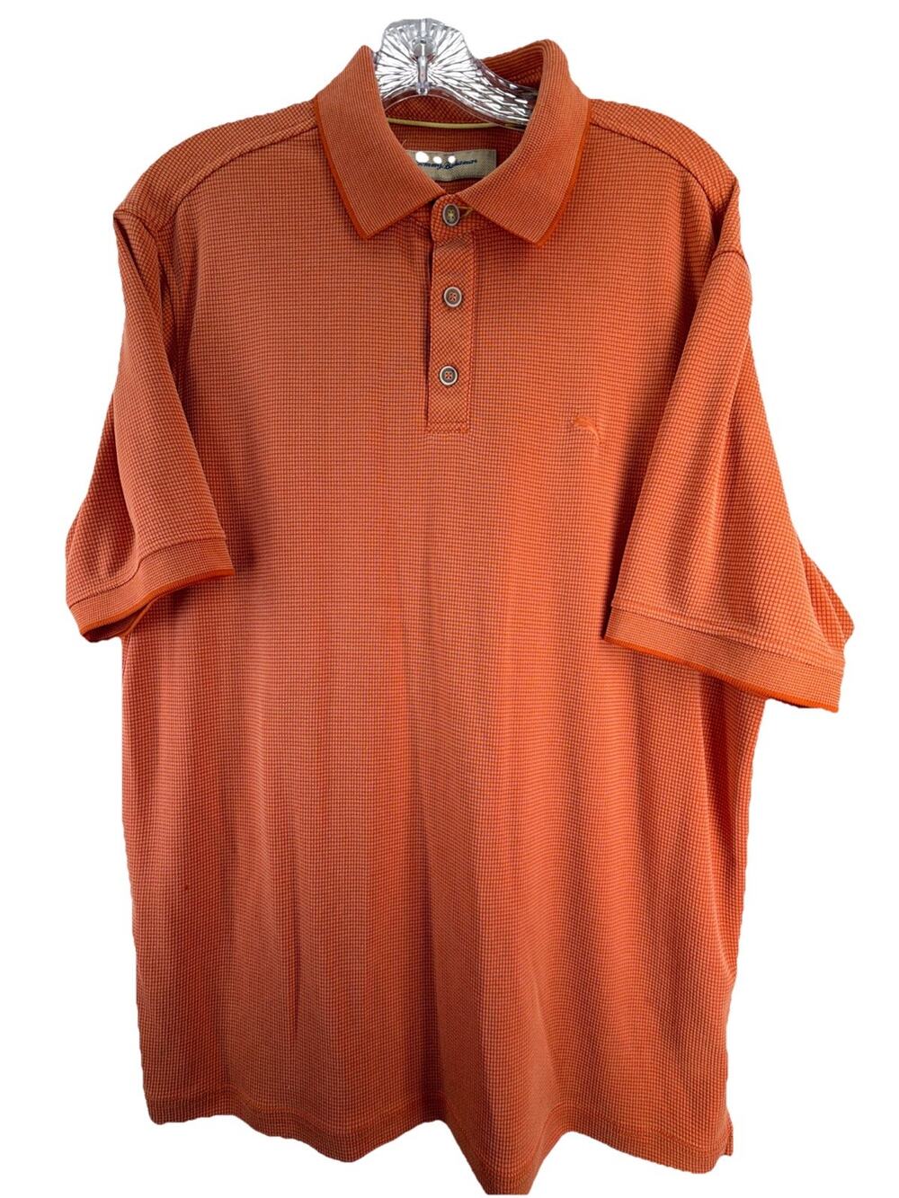 Tommy Bahama Marlin Logo Modal Polo Golf Shirt Medium Orange Casual Classic